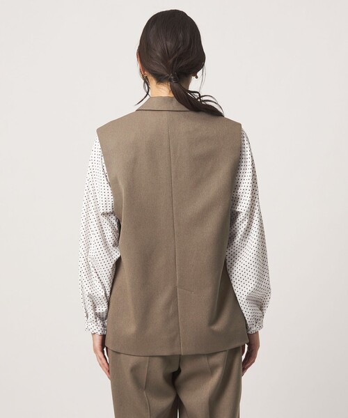 A DAY IN THE LIFE UNITED ARROWS(アデイインザライフユナイテッドアローズ)の「カルゼ テーラードベスト+ワイドパンツ ‐セットアイテム・ウォッシャブル‐<A DAY IN THE LIFE>(ワンピース・レディース・ブラック/モカ・FREE)」の18枚目の写真