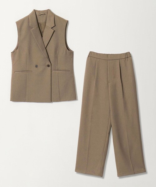 A DAY IN THE LIFE UNITED ARROWS(アデイインザライフユナイテッドアローズ)の「カルゼ テーラードベスト+ワイドパンツ ‐セットアイテム・ウォッシャブル‐<A DAY IN THE LIFE>(ワンピース・レディース・ブラック/モカ・FREE)」の22枚目の写真