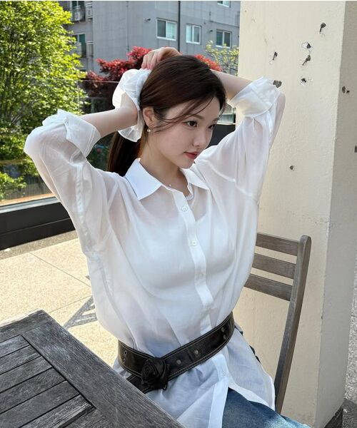 HANE（ハネ）の「[スクランチSET]テンセルグローシアシャツ_Milk Glow（シャツ/ブラウス・レディース・その他・SMALL/MEDIUM）」の3枚目の写真