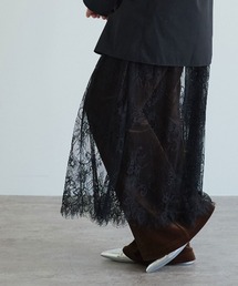 シアーレース フレア ロングスカート / Sheer Lace Flared Long Skirt