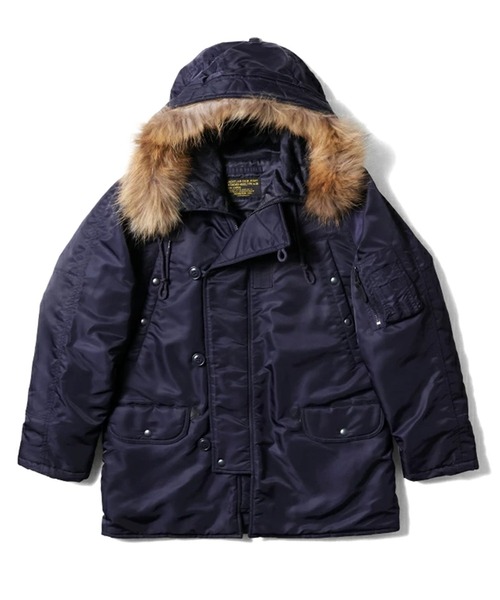 HOUSTON(ヒューストン)の「HOUSTON ヒューストン HEAVY NYLON TWILL N-3B FLIGHT JACKET / ヘビーナイロン エヌスリービー フライトジャケット 中綿入り(ミリタリージャケット・メンズ・ブラック/ネイビー/セージグリーン・M/L/XL)」の3枚目の写真