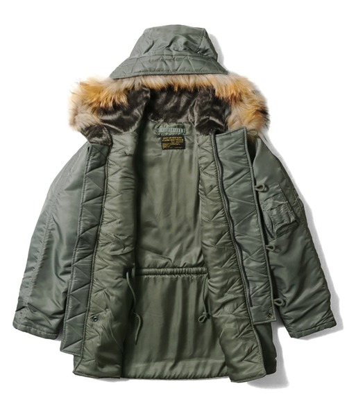 HOUSTON(ヒューストン)の「HOUSTON ヒューストン HEAVY NYLON TWILL N-3B FLIGHT JACKET / ヘビーナイロン エヌスリービー フライトジャケット 中綿入り(ミリタリージャケット・メンズ・ブラック/ネイビー/セージグリーン・M/L/XL)」の4枚目の写真