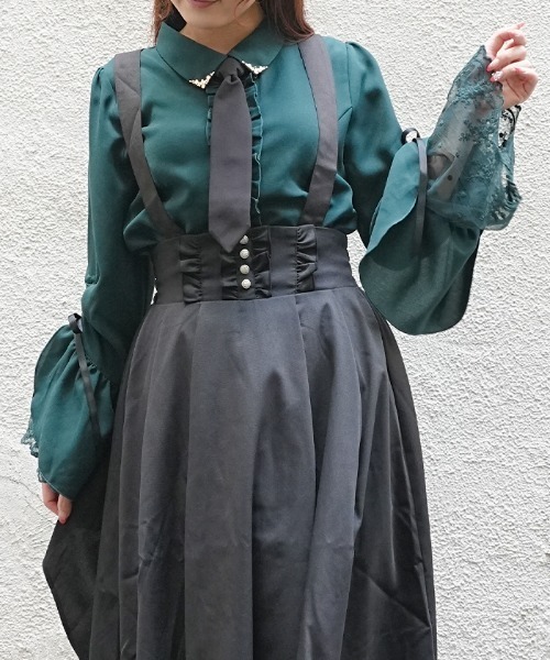 axes femme POETIQUE(アクシーズファムポエティック)の「ネクタイ付フレアスリーブBL(シャツ/ブラウス・レディース・ブラウン/ブラック/ネイビー・MEDIUM)」の8枚目の写真