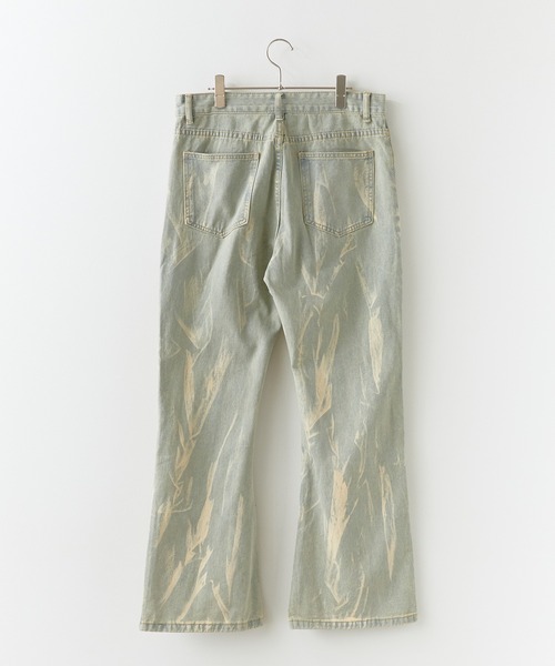 Chick(チック)の「Washed Flared Denim Pants / ウォッシュ加工 フレアデニムパンツ ブリーチ加工 メンズ 夏物 夏服(デニムパンツ・メンズ・イエロー・M)」の2枚目の写真