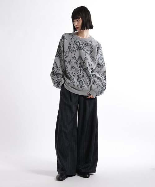 HARE（ハレ）の「ダマスクガラベルベットモールプルオーバー(HARE)（ニット/セーター・メンズ・グレー/レッド/パープル/ベージュ/ブラック・FREE）」の9枚目の写真