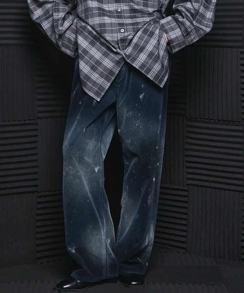 MAISON SPECIAL(メゾンスペシャル)の「《UNISEX》ダーティー加工8Waleコーデュロイプライムワイドパンツ/Dirty Overdye 8-Wale Corduroy Prime-Wide Pants【MAISON SPECIAL/メゾンスペシャル】(その他パンツ・メンズ・ブラウン/ブラック/ホワイト/ダークブルー・0/2/1)」の4枚目の写真