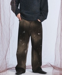 《UNISEX》ダーティー加工8Waleコーデュロイプライムワイドパンツ/Dirty Overdye 8-Wale Corduroy Prime-Wide Pants【MAISON SPECIAL/メゾンスペシャル】