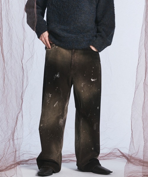 MAISON SPECIAL(メゾンスペシャル)の「《UNISEX》ダーティー加工8Waleコーデュロイプライムワイドパンツ/Dirty Overdye 8-Wale Corduroy Prime-Wide Pants【MAISON SPECIAL/メゾンスペシャル】(その他パンツ・メンズ・ブラウン/ブラック/ホワイト/ダークブルー・0/2/1)」の3枚目の写真