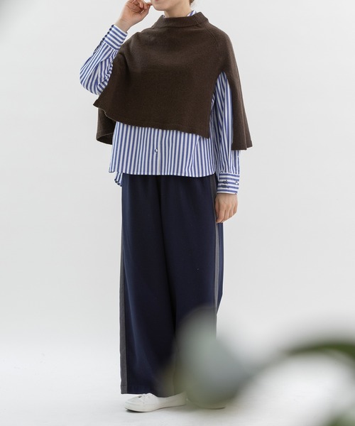 nop de nod(ノップドゥノッド)の「ギャバイージーサイドラインパンツ(その他パンツ・レディース・ブラック/ネイビー/ダークグレー・3)」の9枚目の写真