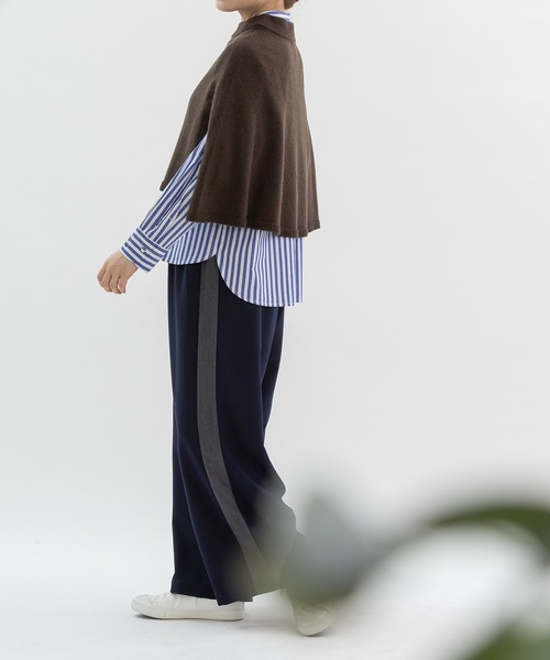 nop de nod(ノップドゥノッド)の「ギャバイージーサイドラインパンツ(その他パンツ・レディース・ブラック/ネイビー/ダークグレー・3)」の8枚目の写真