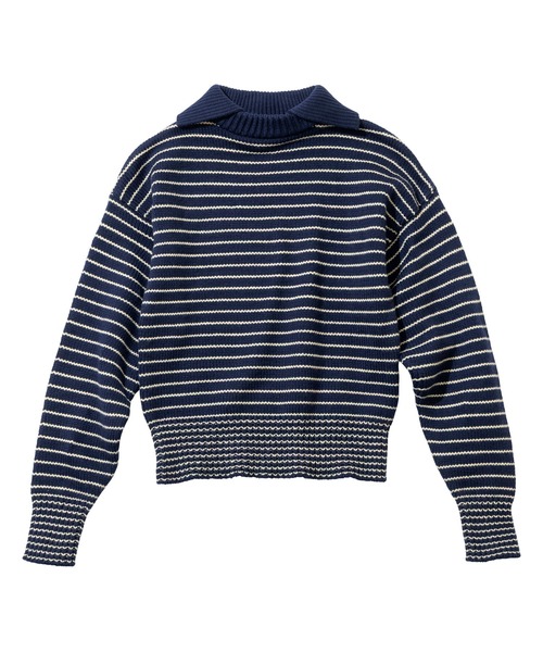 L.L.Bean(エルエルビーン)の「【JAPAN EDITION】ウェイン・セーラー・セーター(ニット/セーター・レディース・ネイビー×ホワイト/ホワイト×ネイビー・MEDIUM)」の2枚目の写真