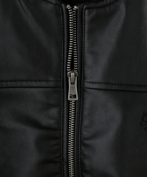 GUESS JEANS(ゲスジーンズ)の「GUESS JEANS / ゲス ジーンズ CROPPED BOMBER(MA-1・レディース・ブラック/チャコールグレー・SMALL)」の6枚目の写真