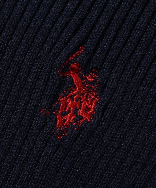 U.S. POLO ASSN.(ユーエスポロアッスン)の「【U.S. POLO ASSN./ユーエスポロアッスン】ワンポイント刺繍 バイカラー フレアスリーブ ニット(ニット/セーター・レディース・ネイビー/グレー/アイボリー・M/L)」の9枚目の写真