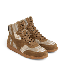 DEINET（ダイニット）の「CHECKERED HIGH TOP SNEAKERS IN BEIGE（スニーカー）」