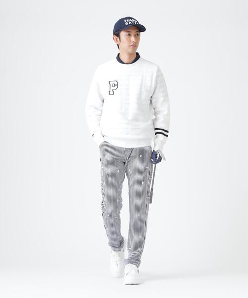 PEARLY GATES(パーリーゲイツ)の「14G地柄ジャガードクルーネックニットプルオーバー (MENS)(ニット/セーター・メンズ・ホワイト/ネイビー/オレンジ・MEDIUM/LARGE/X-LARGE/XX-LARGE)」の6枚目の写真
