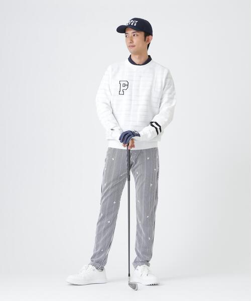 PEARLY GATES(パーリーゲイツ)の「14G地柄ジャガードクルーネックニットプルオーバー (MENS)(ニット/セーター・メンズ・ホワイト/ネイビー/オレンジ・MEDIUM/LARGE/X-LARGE/XX-LARGE)」の7枚目の写真