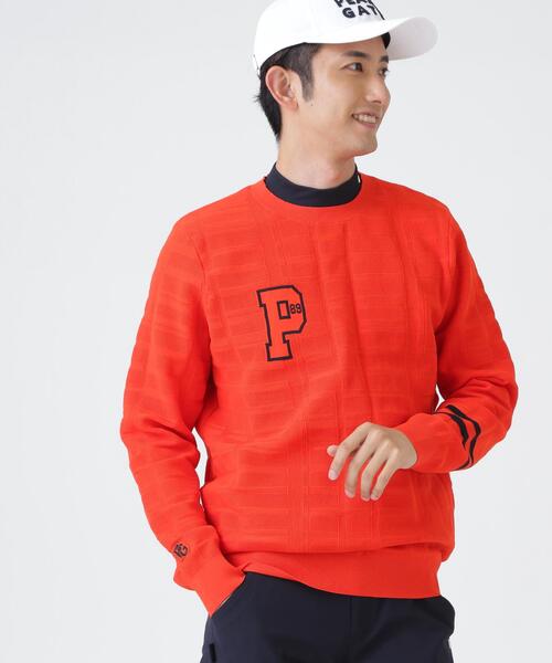 PEARLY GATES(パーリーゲイツ)の「14G地柄ジャガードクルーネックニットプルオーバー (MENS)(ニット/セーター・メンズ・ホワイト/ネイビー/オレンジ・MEDIUM/LARGE/X-LARGE/XX-LARGE)」の21枚目の写真