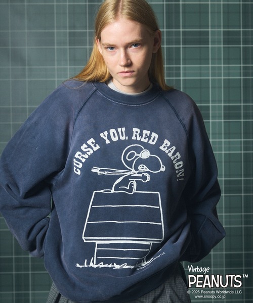 MAISON SPECIAL(メゾンスペシャル)の「《UNISEX》「PEANUTS」プライムオーバークルーネックスウェット/「PEANUTS」Prime-Over Crew Neck Sweatshirt【MAISON SPECIAL/メゾンスペシャル】(スウェット・メンズ・ネイビー/グレー/ライトグリーン・2/0/1)」の3枚目の写真