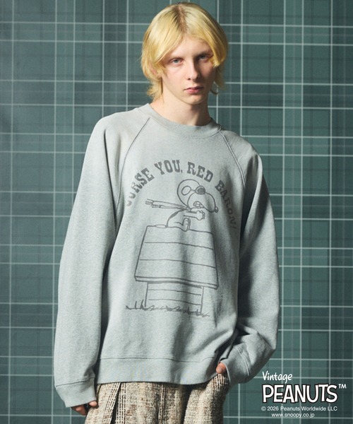 MAISON SPECIAL(メゾンスペシャル)の「《UNISEX》「PEANUTS」プライムオーバークルーネックスウェット/「PEANUTS」Prime-Over Crew Neck Sweatshirt【MAISON SPECIAL/メゾンスペシャル】(スウェット・メンズ・ネイビー/グレー/ライトグリーン・2/0/1)」の1枚目の写真