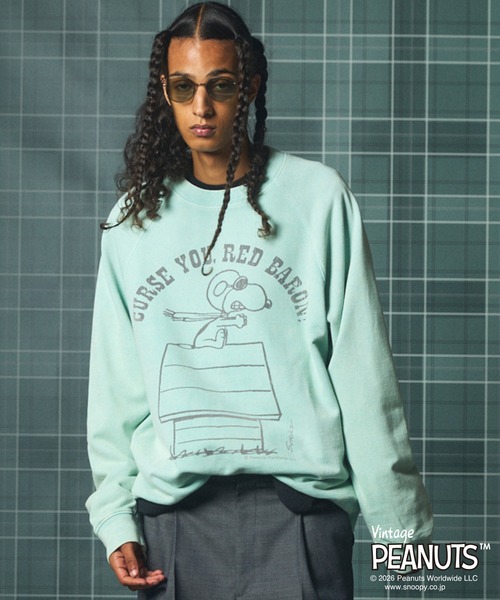 MAISON SPECIAL(メゾンスペシャル)の「《UNISEX》「PEANUTS」プライムオーバークルーネックスウェット/「PEANUTS」Prime-Over Crew Neck Sweatshirt【MAISON SPECIAL/メゾンスペシャル】(スウェット・メンズ・ネイビー/グレー/ライトグリーン・2/0/1)」の2枚目の写真