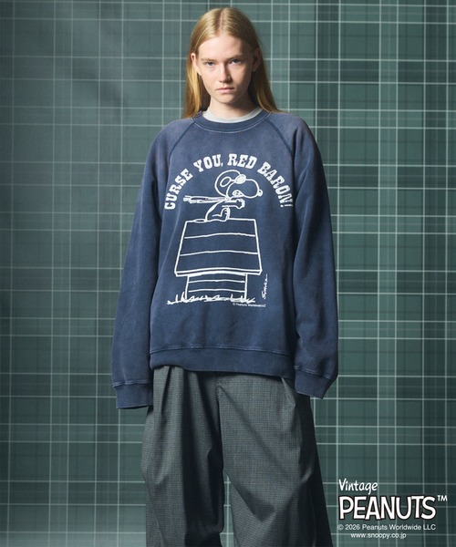 MAISON SPECIAL(メゾンスペシャル)の「《UNISEX》「PEANUTS」プライムオーバークルーネックスウェット/「PEANUTS」Prime-Over Crew Neck Sweatshirt【MAISON SPECIAL/メゾンスペシャル】(スウェット・メンズ・ネイビー/グレー/ライトグリーン・2/0/1)」の15枚目の写真