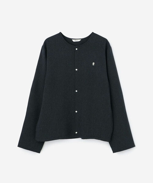 GYMPHLEX(ジムフレックス)の「Gymphlex | ウールライク カーディガンシャツ WOMEN(シャツ/ブラウス・レディース・チャコール/ベージュ・14)」の2枚目の写真