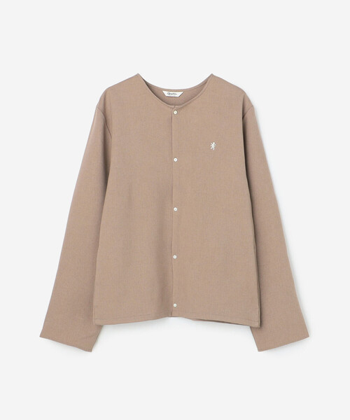 GYMPHLEX(ジムフレックス)の「Gymphlex | ウールライク カーディガンシャツ WOMEN(シャツ/ブラウス・レディース・チャコール/ベージュ・14)」の3枚目の写真