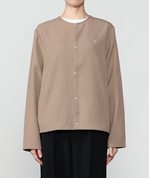 GYMPHLEX(ジムフレックス)の「Gymphlex | ウールライク カーディガンシャツ WOMEN(シャツ/ブラウス・レディース・チャコール/ベージュ・14)」の9枚目の写真