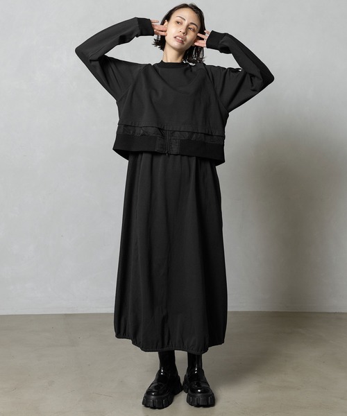 MARECHAL TERRE(マルシャルテル)の「レイヤード風ワンピース(ワンピース・レディース・ブラック/グレー/ネイビー/ブルー系その他・MEDIUM)」の22枚目の写真