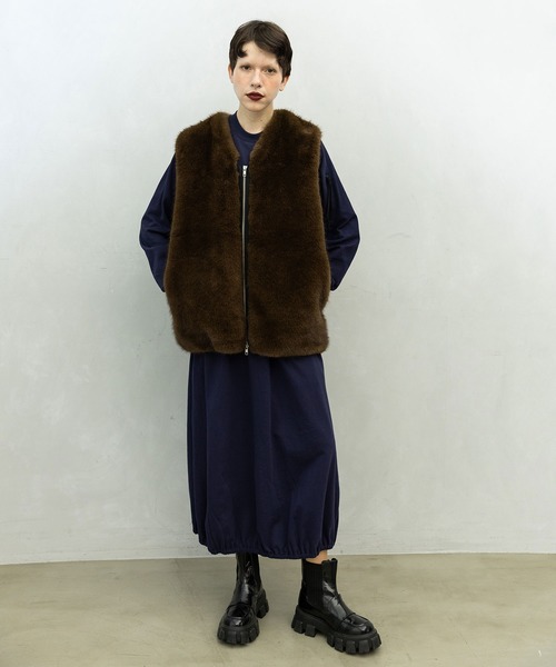 MARECHAL TERRE(マルシャルテル)の「レイヤード風ワンピース(ワンピース・レディース・ブラック/グレー/ネイビー/ブルー系その他・MEDIUM)」の7枚目の写真