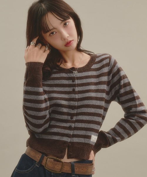 apres jour mignon（アプレジュールミニョン）の「ボーダーラメカーディガン（カーディガン/ボレロ・レディース・ピンク/ブルー/ボルドー・LARGE/フリー）」の22枚目の写真