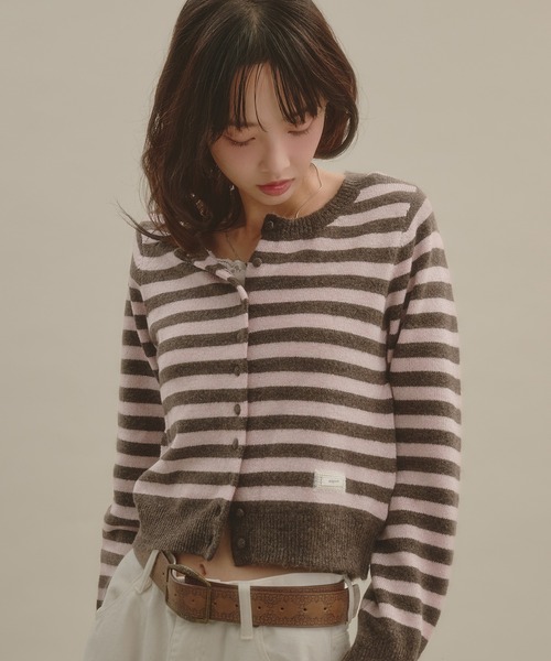 apres jour mignon（アプレジュールミニョン）の「ボーダーラメカーディガン（カーディガン/ボレロ・レディース・ピンク/ブルー/ボルドー・LARGE/フリー）」の10枚目の写真