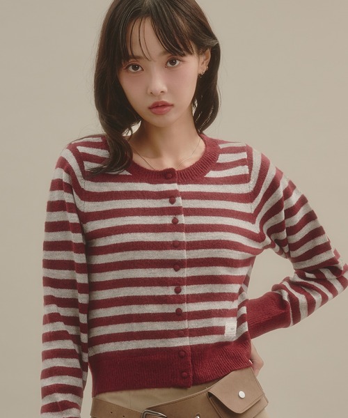 apres jour mignon（アプレジュールミニョン）の「ボーダーラメカーディガン（カーディガン/ボレロ・レディース・ピンク/ブルー/ボルドー・LARGE/フリー）」の16枚目の写真