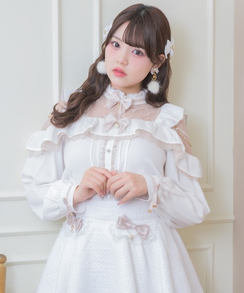ROJITA(ロジータ)の「ダブルリボンサイドチェーンブラウス(シャツ/ブラウス・レディース・ホワイト/ピンク/グレー・FREE)」の2枚目の写真