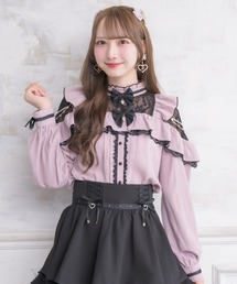 ダブルリボンサイドチェーンブラウス