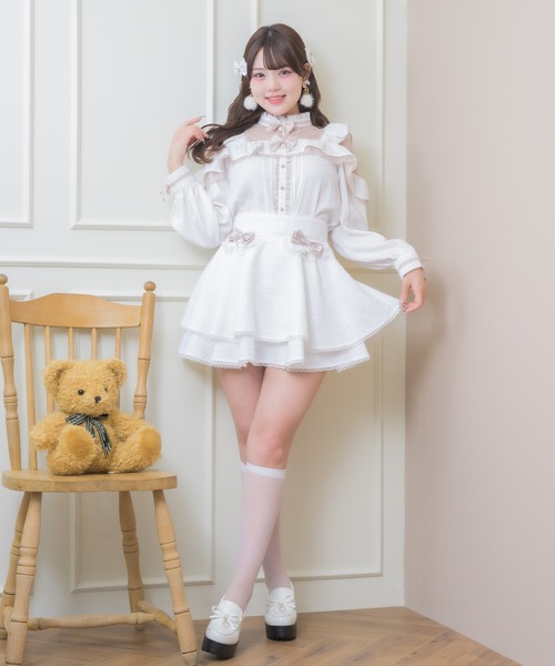 ROJITA(ロジータ)の「ダブルリボンサイドチェーンブラウス(シャツ/ブラウス・レディース・ホワイト/ピンク/グレー・FREE)」の14枚目の写真
