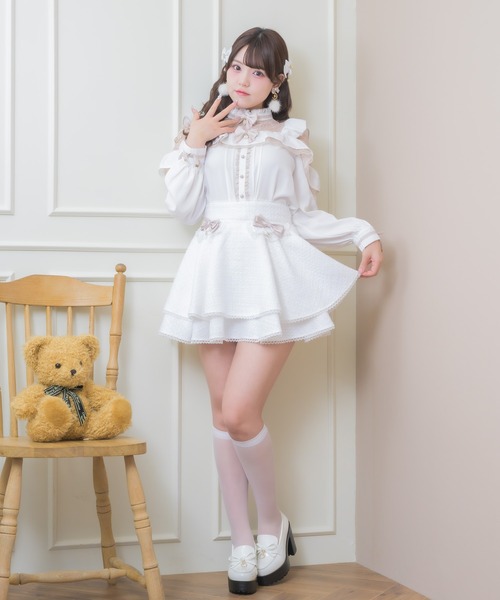 ROJITA(ロジータ)の「ダブルリボンサイドチェーンブラウス(シャツ/ブラウス・レディース・ホワイト/ピンク/グレー・FREE)」の16枚目の写真