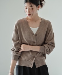 カシミヤ混Vネックカーディガン