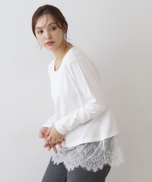 レースヘム ロングスリーブプルオーバー
