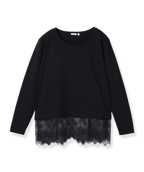 DRESSTERIOR（ドレステリア）の「レースヘム ロングスリーブプルオーバー（Tシャツ/カットソー・レディース・ブラック/オフホワイト・36/38）」の3枚目の写真