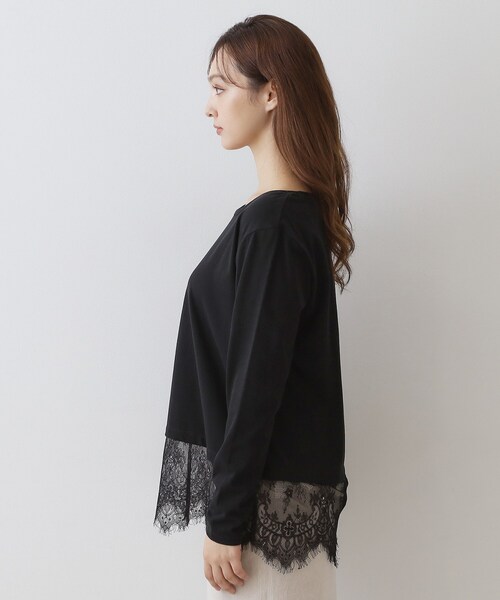 DRESSTERIOR（ドレステリア）の「レースヘム ロングスリーブプルオーバー（Tシャツ/カットソー・レディース・ブラック/オフホワイト・36/38）」の13枚目の写真