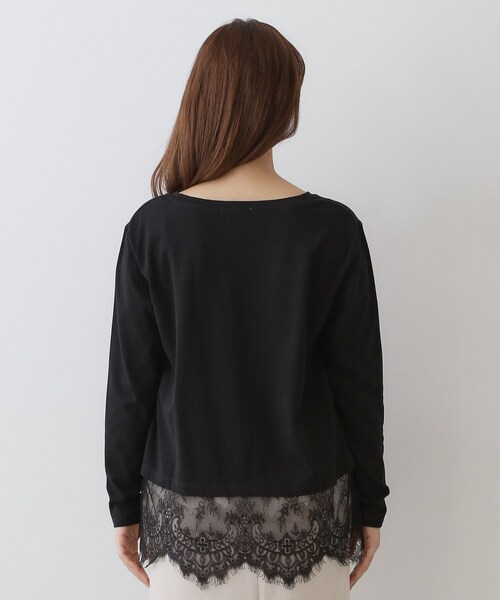 DRESSTERIOR（ドレステリア）の「レースヘム ロングスリーブプルオーバー（Tシャツ/カットソー・レディース・ブラック/オフホワイト・36/38）」の14枚目の写真