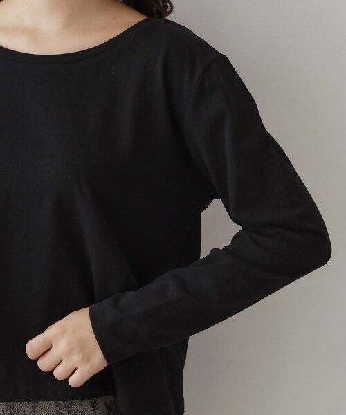 DRESSTERIOR（ドレステリア）の「レースヘム ロングスリーブプルオーバー（Tシャツ/カットソー・レディース・ブラック/オフホワイト・36/38）」の16枚目の写真