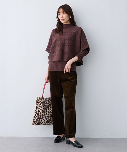 Petit Honfleur(プチオンフルール)の「ストレッチコーデュロイパンツ【ウエストゴム】(その他パンツ・レディース・カーキ/アイボリー・L/M)」の22枚目の写真