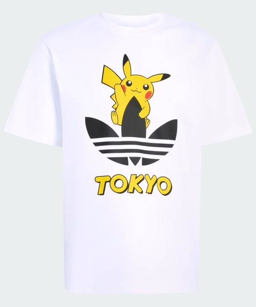 adidas(アディダス)の「adidas Originals/アディダス オリジナルス/POKEMON TEE TOKYO 3(Tシャツ/カットソー・レディース・ホワイト/ブラック・S/XL/M/XS/L)」の4枚目の写真
