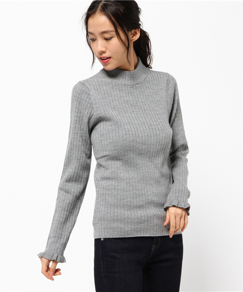 BLUE LABEL CRESTBRIDGE（ブルーレーベルクレストブリッジ）の「ワイドリブ　タートルネックニット（ニット/セーター・レディース・ブラック/ベージュ/オフホワイト/グレー・38）」の3枚目の写真