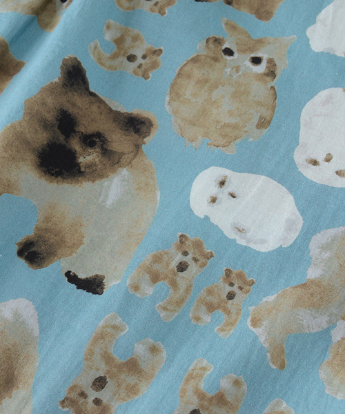 Ne-net（ネネット）の「S どうぶついっぱいプリント（ワンピース・レディース・グリーン/ブルー/ベージュ・02）」の9枚目の写真