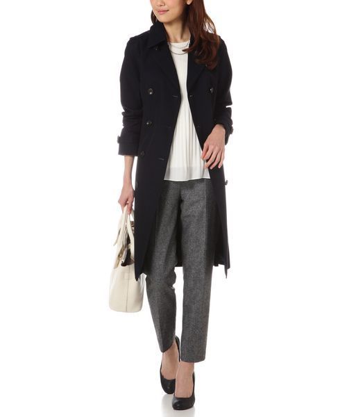 NATURAL BEAUTY BASIC（ナチュラルビューティーベーシック）の「ベーシックトレンチコート（トレンチコート・レディース・ネイビー/カーキ/ベージュ・MEDIUM/SMALL/LARGE）」の6枚目の写真