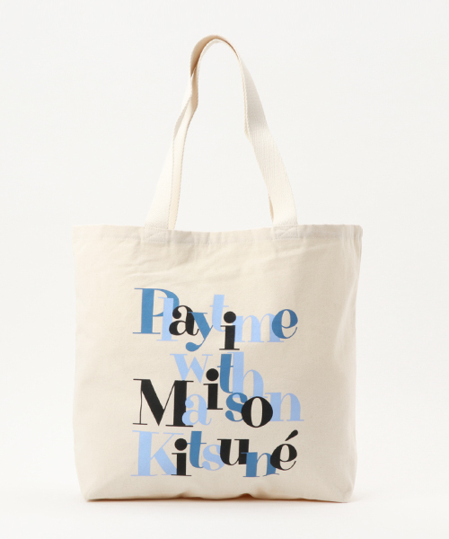 Maison Kitsune(メゾンキツネ)の「◇MAISON KITSUNE / メゾンキツネ TOTE BAG PLAYTIME(トートバッグ・メンズ・アイボリー・FREE)」の1枚目の写真
