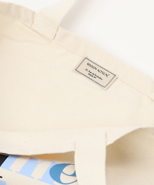 Maison Kitsune(メゾンキツネ)の「◇MAISON KITSUNE / メゾンキツネ TOTE BAG PLAYTIME(トートバッグ・メンズ・アイボリー・FREE)」の5枚目の写真
